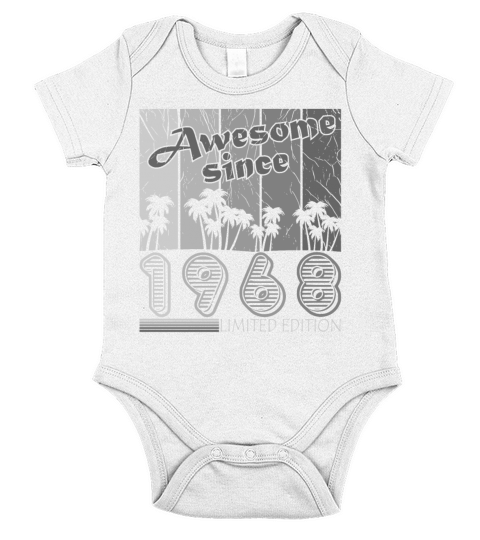 Birthday gift March 1968 Vintage Retro Short Sleeve Baby One-Piece