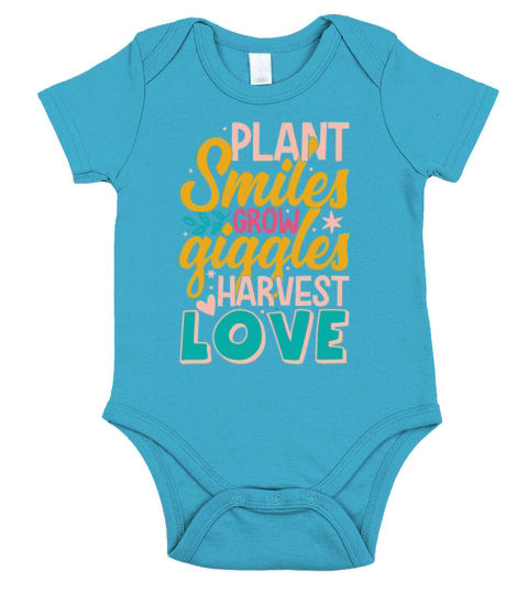 Green Garden Plant Smiles Grow Giggles Short Sleeve Baby One-Piece