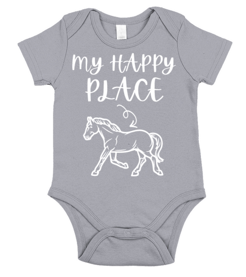 My Happy Place Horse Lover Horseback Riding Short Sleeve Baby One-Piece
