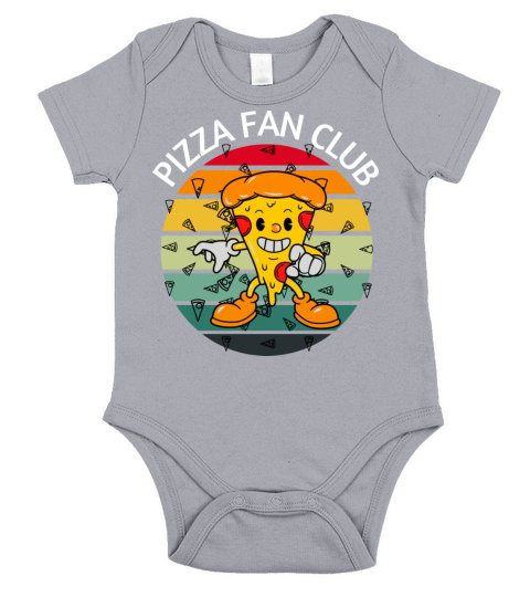 Pizza Fan Club - Funny Retro Vintage Pizza Lover Short Sleeve Baby One-Piece
