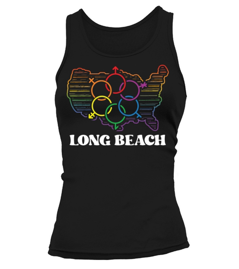 Long Beach Pride Flag Pride Month LGBTQ Flag LGBT Tank top Woman