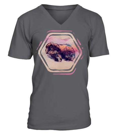 Pekingese dog V-Neck T-shirt