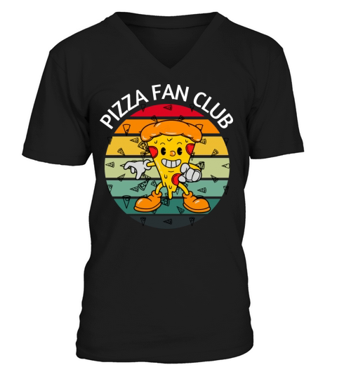 Pizza Fan Club - Funny Retro Vintage Pizza Lover V-Neck T-shirt