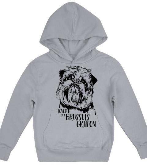 Loved by a Brussels Griffon dog saying Kids Hoodie