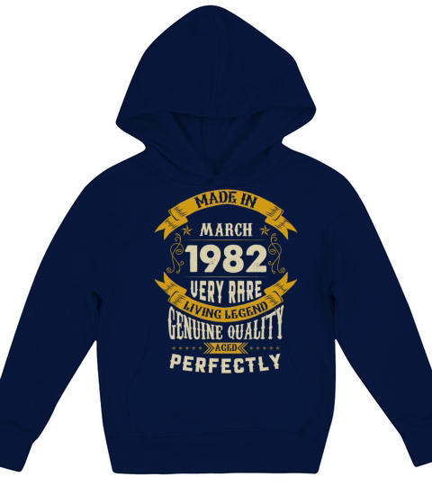 March 1982 Vintage Birthday Present Kids Hoodie