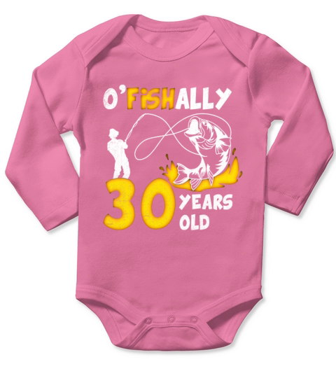 30th Birthday Fishing 1973 Vintage Fisherman Angle Long Sleeve Baby One-Piece