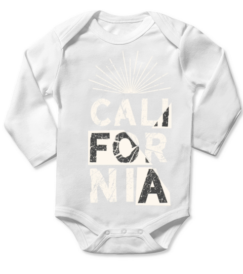 California Grunge Vintage Phrase Typography Slogan Long Sleeve Baby One-Piece