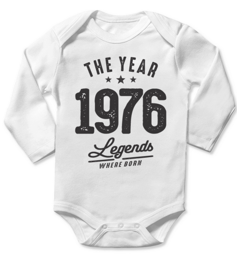 Vintage 1976 - 47th Birthday Classic Born 1976 Long Sleeve Baby One-Piece