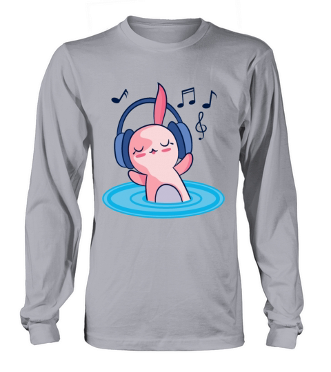 Cute Axolotl Listening To Music Long sleeved Unisex