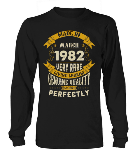 March 1982 Vintage Birthday Present Long sleeved Unisex