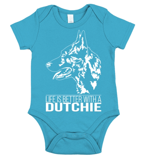 Dutchie life is better dog saying dog mom Short Sleeve Baby One-Piece