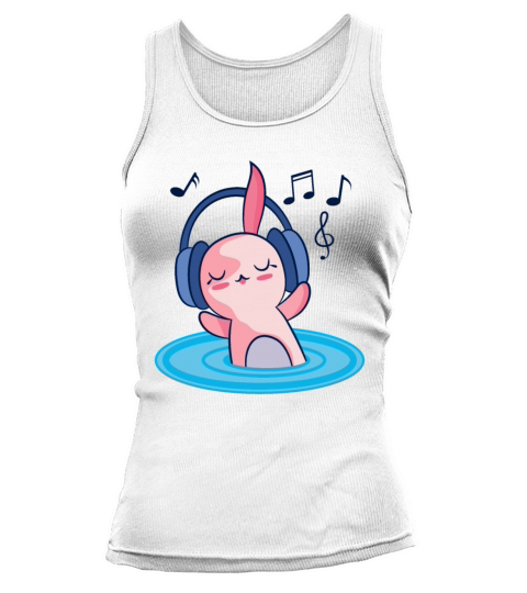 Cute Axolotl Listening To Music Tank top Woman