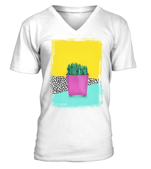 Cactus Fries 90s Style Pop Art V-Neck T-shirt