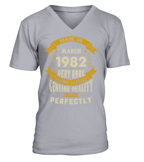 March 1982 Vintage Birthday Present V-Neck T-shirt