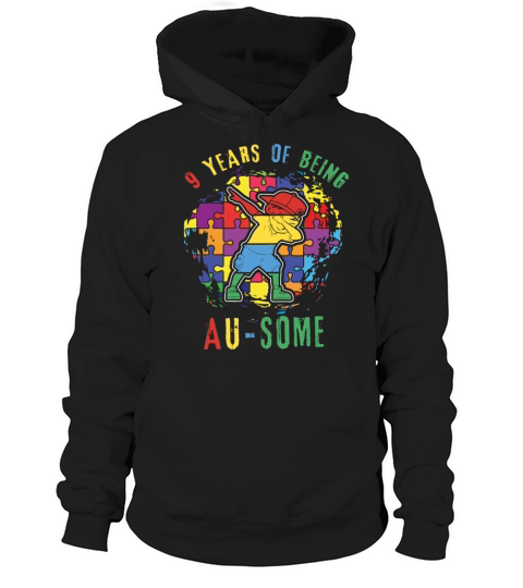 9 Year Of Awesome Special Puzzle Autism Awareness Hoodie Unisex