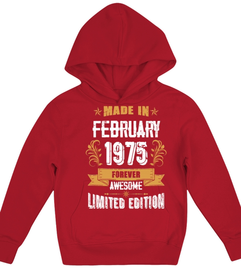 February 1975 Vintage Birthday Present Kids Hoodie