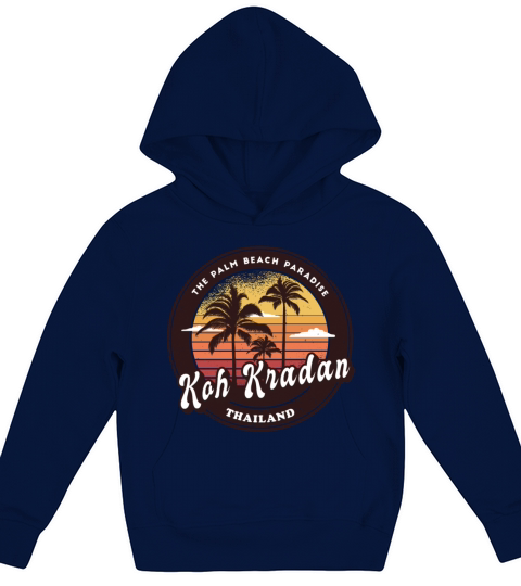 Koh Kradan Thailand vintage palm trees Kids Hoodie