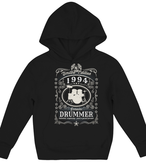 Vintage 1994 Drummer Birthday Gift Percussionist Kids Hoodie
