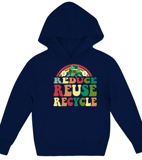 Vintage Classic Retro Reduce Reuse Recycle Kids Hoodie