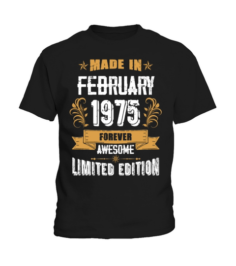 February 1975 Vintage Birthday Present Kids T-Shirt