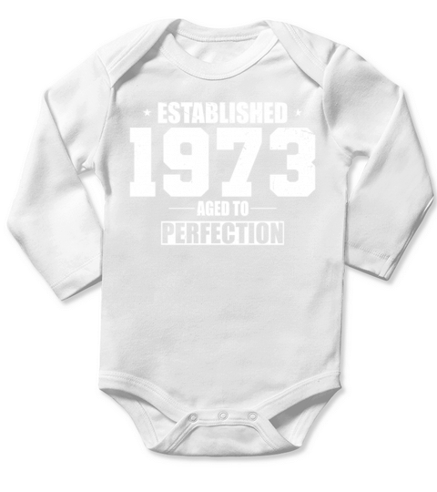 50th birthday vintage 1973 established 1973 Long Sleeve Baby One-Piece