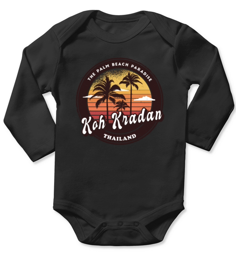 Koh Kradan Thailand vintage palm trees Long Sleeve Baby One-Piece