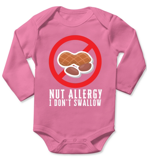 Peanut Allergy Awareness Peanut Allergic Long Sleeve Baby One-Piece