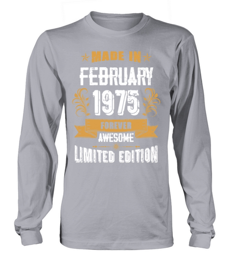 February 1975 Vintage Birthday Present Long sleeved Unisex