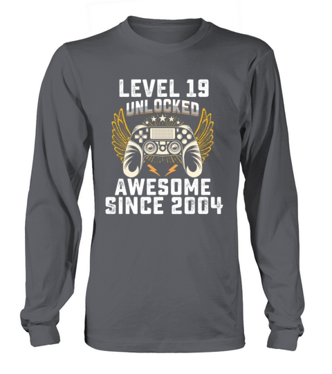 Gaming Level 19 Unlocked Awesome Since 2004 Long sleeved Unisex