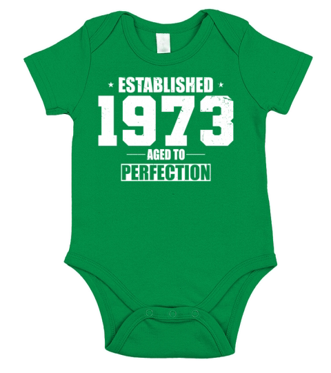 50th birthday vintage 1973 established 1973 Short Sleeve Baby One-Piece
