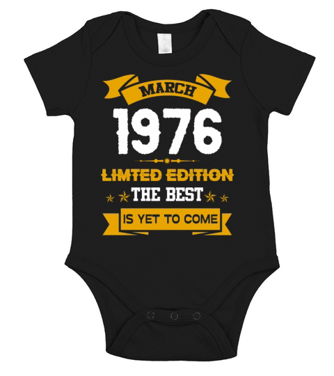 March 1976 Birthday Surprise Short Sleeve Baby One-Piece