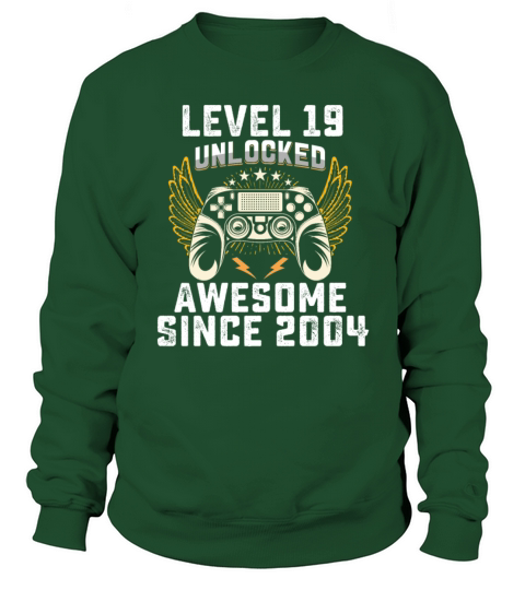 Gaming Level 19 Unlocked Awesome Since 2004 Sweatshirt Unisex