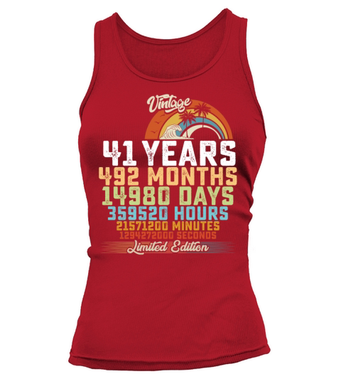 41st Birthday 41 Years Hours Month Vintage Tank top Woman