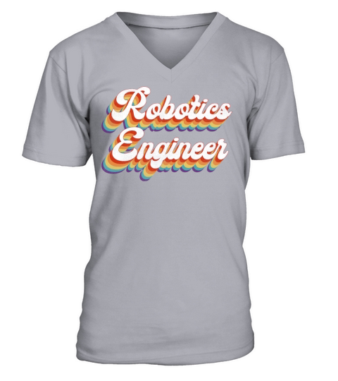Robot Robotics Engineer Retro V-Neck T-shirt
