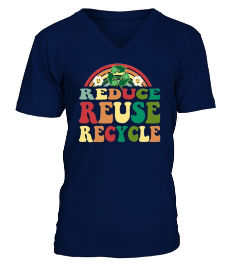 Vintage Classic Retro Reduce Reuse Recycle V-Neck T-shirt