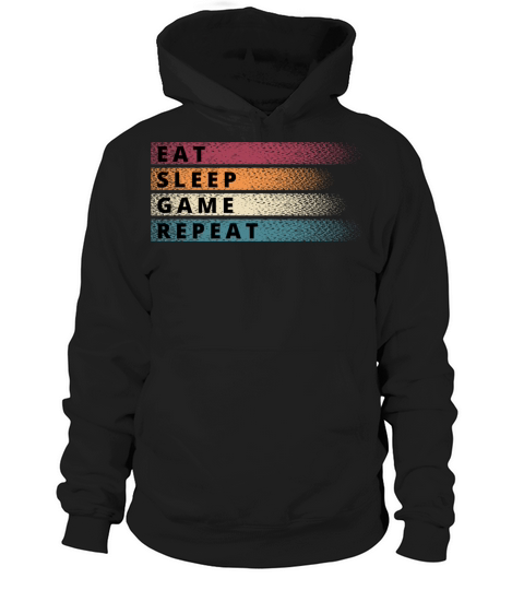 Eat Sleep Game Repeat vintage colors Hoodie Unisex
