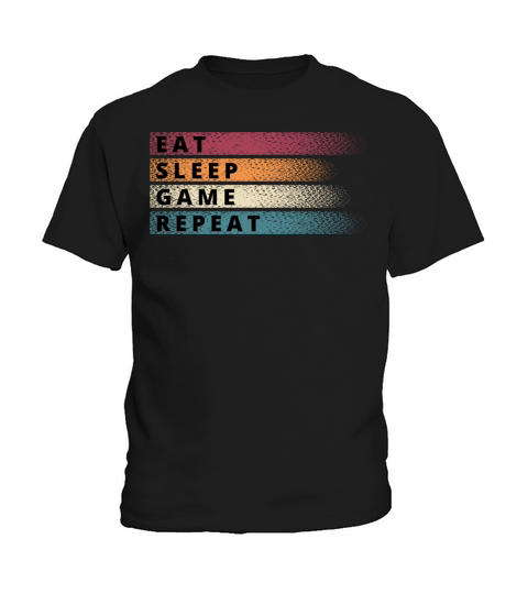 Eat Sleep Game Repeat vintage colors Kids T-Shirt