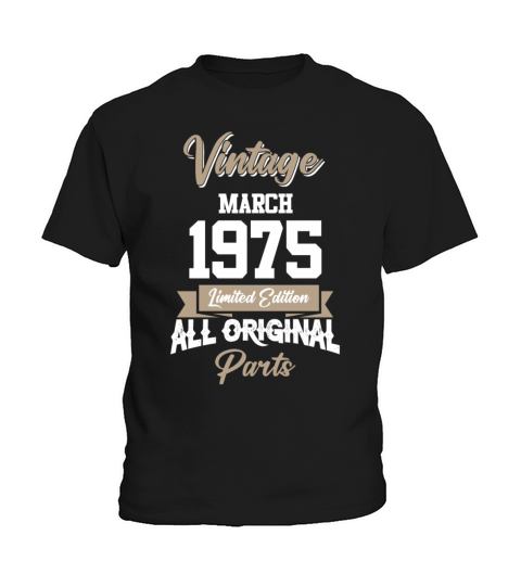 March 1975 Vintage Birthday Present Kids T-Shirt