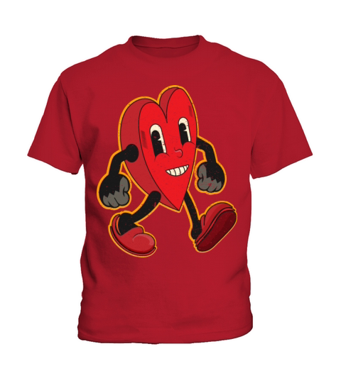 retro walking heart funny classic heart Kids T-Shirt