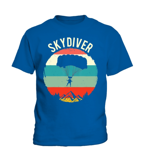 Vintage Skydiving Parachuting Retro Skydiver Kids T-Shirt