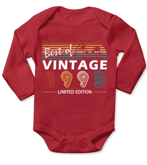 Original 1993 vintage birthday retro Long Sleeve Baby One-Piece