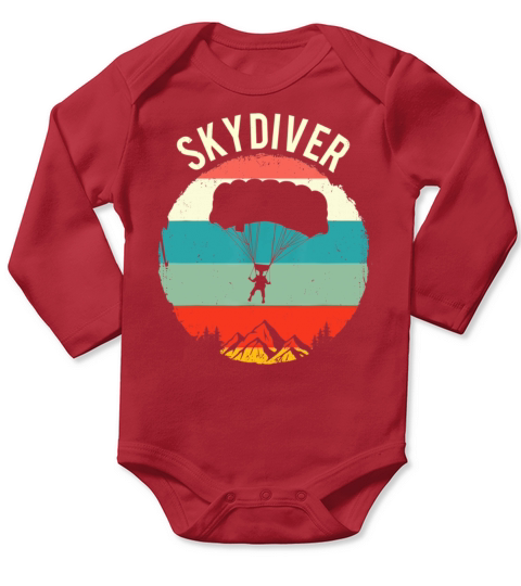 Vintage Skydiving Parachuting Retro Skydiver Long Sleeve Baby One-Piece
