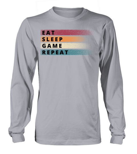 Eat Sleep Game Repeat vintage colors Long sleeved Unisex
