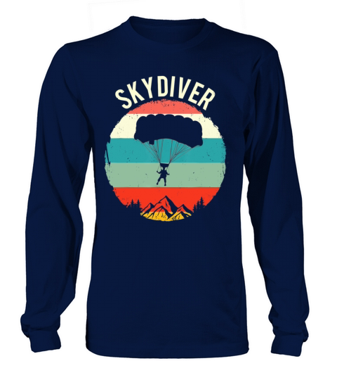 Vintage Skydiving Parachuting Retro Skydiver Long sleeved Unisex