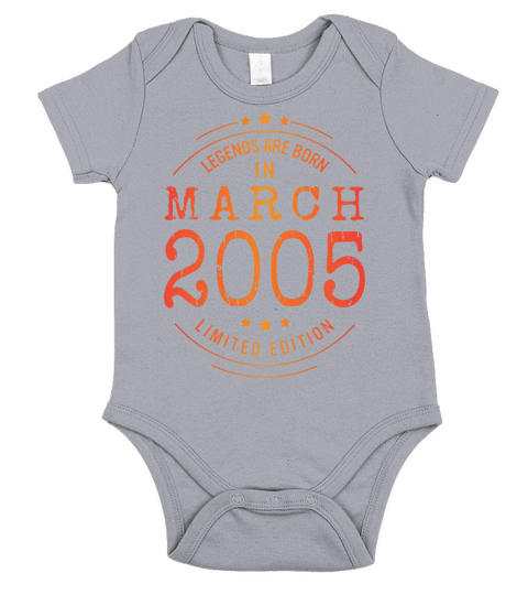 Birthday March 2005 Limited Edition Vintage Short Sleeve Baby One-Piece
