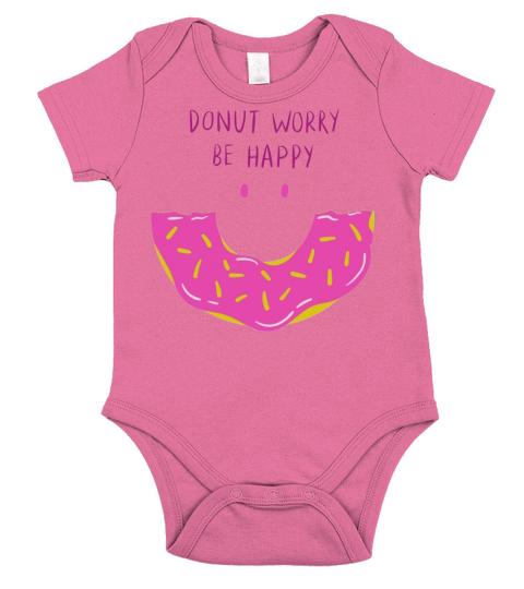 Donut worry be happy Short Sleeve Baby One-Piece