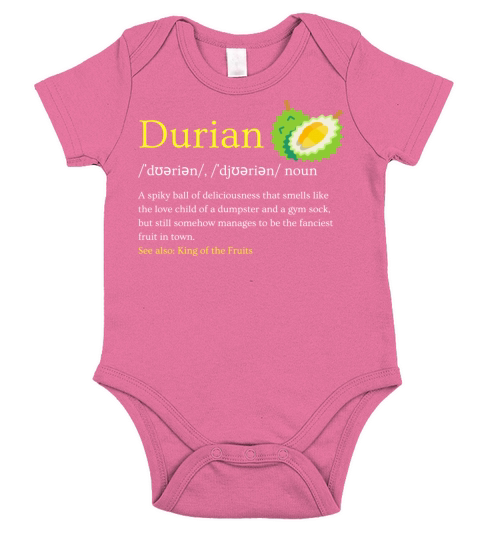 Durian love funny meme gift dictionary stinky Short Sleeve Baby One-Piece