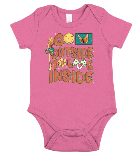 Go outside to look inside Short Sleeve Baby One-Piece
