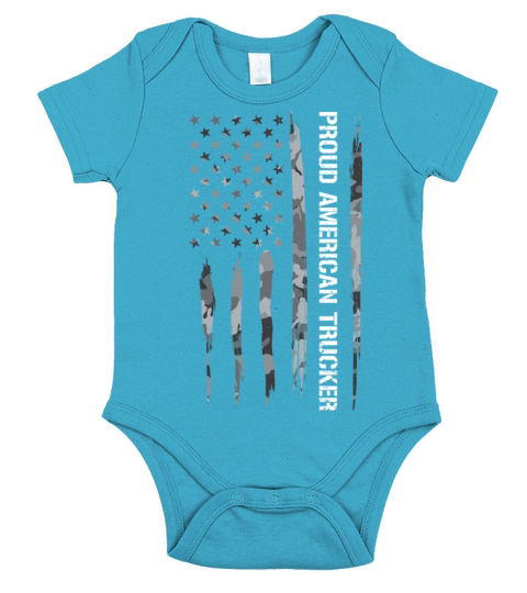 Proud American Trucker Short Sleeve Baby One-Piece