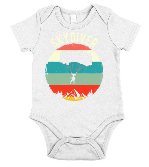 Vintage Skydiving Parachuting Retro Skydiver Short Sleeve Baby One-Piece